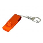 USB 2.0- флешка промо на 32 Гб с поворотным механизмом и однотонным металлическим клипом оранжевый