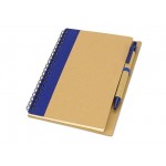 Блокнот «Helly» с ручкой натуральный/синий