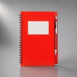 Блокнот «Контакт» с ручкой красный