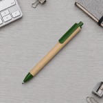 Ручка картонная шариковая «Эко 2.0» бежевый/зеленый