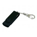 USB 2.0- флешка промо на 32 Гб с поворотным механизмом и однотонным металлическим клипом черный