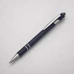 Ручка-стилус металлическая шариковая «Sway» soft-touch темно-синий/серебристый