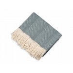 Плед «Hild» из натурального хлопка синий