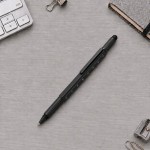 Ручка-стилус металлическая шариковая «Tool» с уровнем и отверткой черный