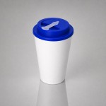 Пластиковый стакан с двойными стенками «Take away» белый/темно-синий