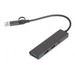 USB-хаб «Command» с коннектором 2-в-1 USB-C и USB-A, 2.0/3.0