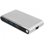 Хаб 8-в-1 Type-C «Hermes», USB 3.0 x 3, Type-C PD, HDMI, LAN, картридер черный