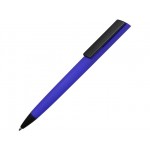 Ручка пластиковая soft-touch шариковая «Taper» синий/черный