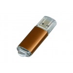 USB 2.0- флешка на 64 Гб с прозрачным колпачком коричневый