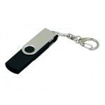 USB 2.0- флешка на 64 Гб с поворотным механизмом и дополнительным разъемом Micro USB черный/серебристый