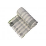 Плед «Liner» хлопковый с бахромой фисташковый