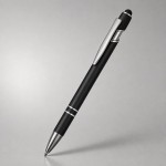 Ручка-стилус металлическая шариковая «Sway» soft-touch черный/серебристый