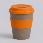 Стакан из бамбукового волокна «Café» серо-коричневый/оранжевый