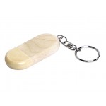 USB 2.0- флешка на 16 Гб овальной формы и колпачком с магнитом натуральный