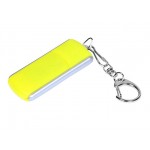 USB 2.0- флешка промо на 4 Гб с прямоугольной формы с выдвижным механизмом желтый/серебристый