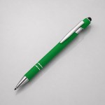 Ручка-стилус металлическая шариковая «Sway» soft-touch зеленый/серебристый