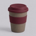 Стакан из бамбукового волокна «Café» серо-коричневый/красный бургунди