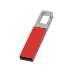 USB-флешка на 16 Гб «Hook» с карабином красный/серебристый