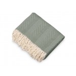 Плед «Hild» из натурального хлопка темно-зеленый