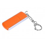 USB 2.0- флешка промо на 4 Гб с прямоугольной формы с выдвижным механизмом оранжевый/серебристый