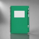 Блокнот «Контакт» с ручкой зеленый
