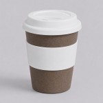 Стакан из бамбукового волокна «Café» серо-коричневый/белый