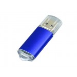 USB 2.0- флешка на 64 Гб с прозрачным колпачком синий