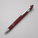 Ручка-стилус металлическая шариковая «Sway» soft-touch темно-красный/серебристый