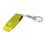USB 2.0- флешка промо на 32 Гб с поворотным механизмом и однотонным металлическим клипом