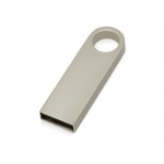 USB 2.0- флешка на 16 Гб с мини чипом, компактный дизайн с круглым отверстием серебристый