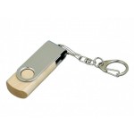 USB 2.0- флешка промо на 16 Гб с поворотным механизмом натуральный/серебристый
