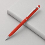 Ручка-стилус металлическая шариковая «Jucy Soft» soft-touch красный