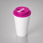 Пластиковый стакан с двойными стенками «Take away» белый/фуксия