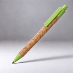 Ручка из пробки и переработанной пшеницы шариковая «Evora» пробка/зеленый