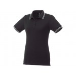 Рубашка поло «Fairfield» женская черный/серый меланж/белый