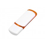 USB 3.0- флешка на 128 Гб с цветными вставками белый/оранжевый