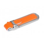 USB 3.0- флешка на 128 Гб с массивным классическим корпусом оранжевый/серебристый