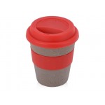 Стакан из бамбукового волокна «Café» серо-коричневый/красный