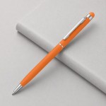 Ручка-стилус металлическая шариковая «Jucy Soft» soft-touch оранжевый