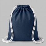 Рюкзак со шнурком «Tenes» из хлопка 140 г/м² темно-синий