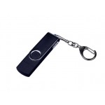USB 2.0/micro USB/Type-C- флешка на 64 Гб c поворотным механизмом черный