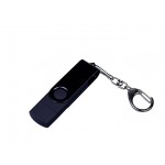USB 2.0/micro USB/Type-С- флешка на 64 Гб 3-в-1 с поворотным механизмом черный