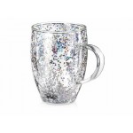 Кружка с двойными стенками с блестками «Festival» прозрачный/серебристый