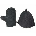 Банный набор из шапки и рукавицы «Renew» серый