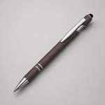 Ручка-стилус металлическая шариковая «Sway» soft-touch серый/серебристый