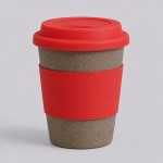 Стакан из бамбукового волокна «Café» серо-коричневый/красный