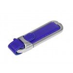 USB 2.0- флешка на 64 Гб с массивным классическим корпусом синий/серебристый