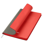 Ежедневник Латте софт-тач (Latte soft touch) недатированный, серый/красный