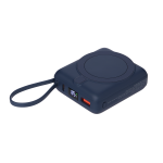 Внешний аккумулятор с подсветкой Риттер PD (Ritter PD) 10000mAh с функцией беспроводной зарядки 15W, синий