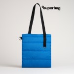 Шоппер Superbag Bubble, с магнитной кнопкой голубой с черным